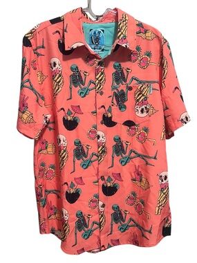 NWT Pardy Time Pooka Pardy Men's Woven Hawaiian Shirt Size Small